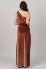 Tatiana Velvet One Shoulder Maxi Dress | Baltic Born Desert Rose