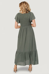 Monica Smocked Dress | Baltic Born Dark Sage