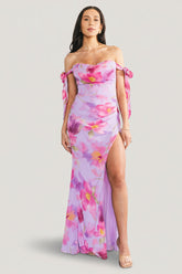 Allegra Off Shoulder Maxi Dress | Baltic Born Lavender Floral