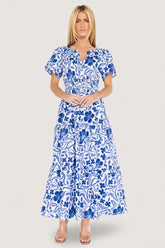 Kiana Poplin Maxi Dress | Baltic Born Blue Multi