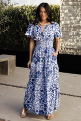 Kiana Poplin Maxi Dress | Baltic Born Blue Multi