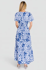 Kiana Poplin Maxi Dress | Baltic Born Blue Multi