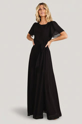 Naomi Short Sleeve Maxi Dress | Baltic Born Black