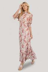 Marie Mock Neck Maxi Dress | Baltic Born Blush Floral