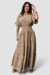 Hedda Tiered Maxi Dress | Baltic Born Natural + Blue Floral