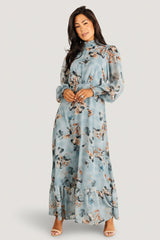 Luciana Maxi Dress | Baltic Born Cyan Blue Floral