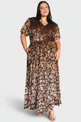 Leslie Velvet Maxi Dress | Baltic Born Black + Bronze