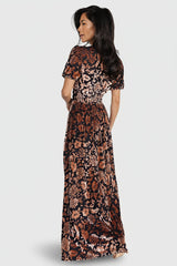Leslie Velvet Maxi Dress | Baltic Born Black + Bronze