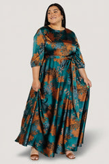 Paula Satin Maxi Dress | Baltic Born Jade Multi