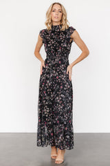 Kearny Ruffle Maxi Dress | Baltic Born Midnight + Gold Multi