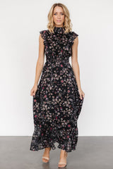 Kearny Ruffle Maxi Dress | Baltic Born Midnight + Gold Multi