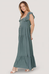 Ellie Ruffle Top Dress | Baltic Born Deep Teal