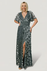 Veronica Velvet Maxi Dress | Baltic Born Slate Blue