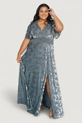 Veronica Velvet Maxi Dress | Baltic Born Slate Blue