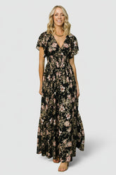 Lynlee Metallic Maxi Dress | Baltic Born Black + Mauve
