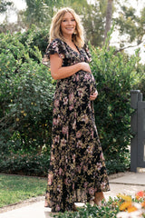 Lynlee Metallic Maxi Dress | Baltic Born Black + Mauve