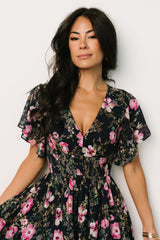 Lynlee Metallic Maxi Dress | Baltic Born Dark Blue + Pink