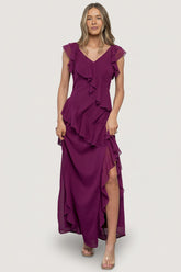Margaret Ruffle Maxi Dress | Baltic Born Orchid