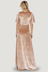 Meghan Velvet Wrap Maxi Dress | Baltic Born Champagne