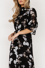 Marie Mock Neck Maxi Dress | Baltic Born Black Floral