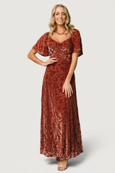 Everley Velvet Maxi Dress | Baltic Born Cinnamon
