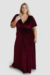 Meghan Velvet Wrap Maxi Dress | Baltic Born Mulberry