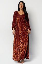 Aurora Velvet Maxi Dress | Baltic Born Clove + Copper Floral