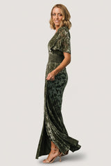 Veronica Velvet Maxi Dress | Baltic Born Dark Sage