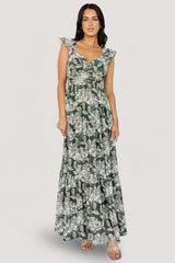 Martina Maxi Dress | Baltic Born Green + White
