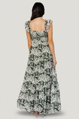 Martina Maxi Dress | Baltic Born Green + White