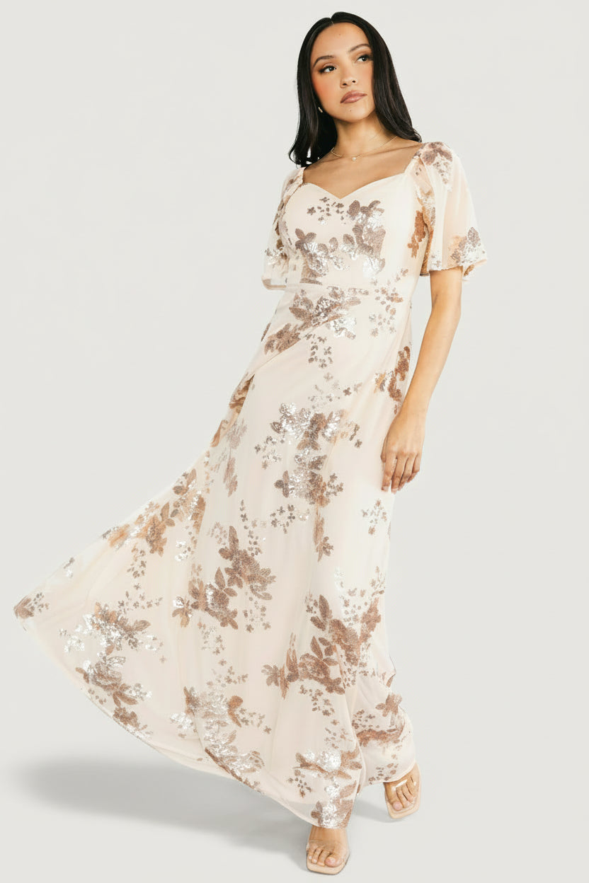 Karina Sequin Maxi Dress | Baltic Born Champagne