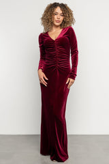 Kourtney Velvet Maxi Dress | Baltic Born Wine