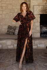 Uma Velvet Maxi Dress | Baltic Born Clove + Amber Floral