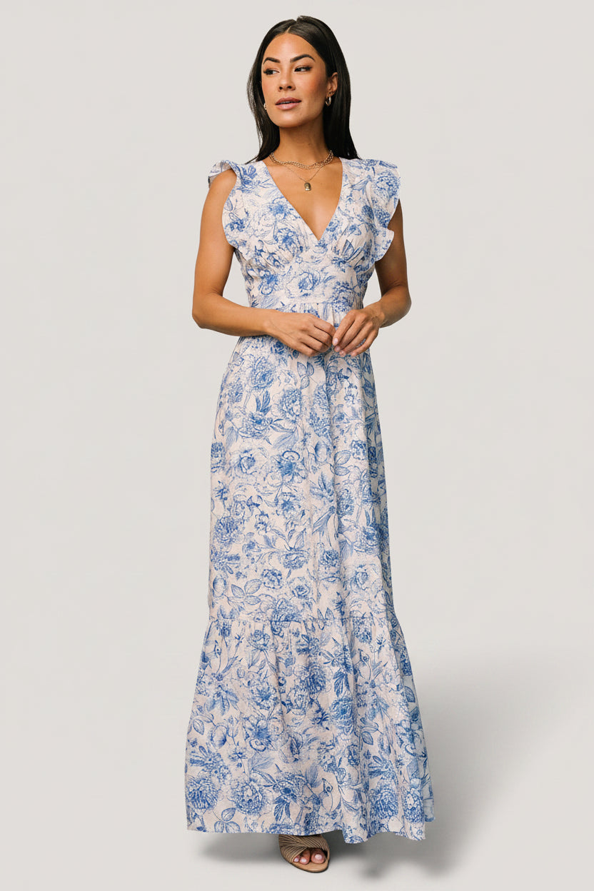 Hampton Maxi Dress | Baltic Born Blue Print