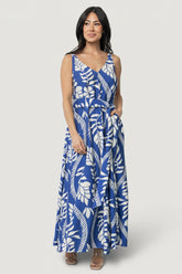 Sofía Maxi Dress | Baltic Born Cobalt + White