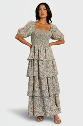 Felicia Tiered Maxi Dress | Baltic Born Green Multi