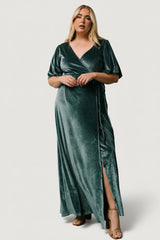 Meghan Velvet Wrap Maxi Dress | Baltic Born Persian Blue