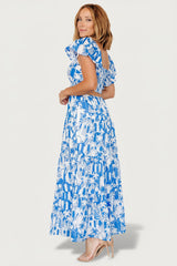 Catira Maxi Dress | Baltic Born Blue + White