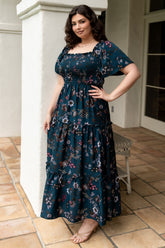 Southampton Smocked Maxi Dress | Baltic Born Jade Blossom