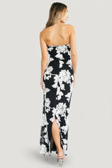Chantelle Strapless Maxi Dress | Baltic Born Black + White Floral