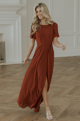Naomi Short Sleeve Maxi Dress | Baltic Born Cinnamon