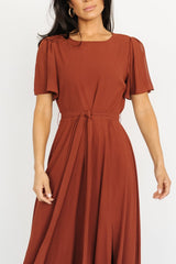 Naomi Short Sleeve Maxi Dress | Baltic Born Cinnamon