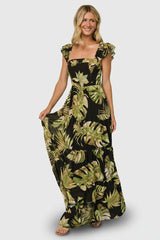 Encinitas Maxi Dress | Baltic Born Tropical Green + Black