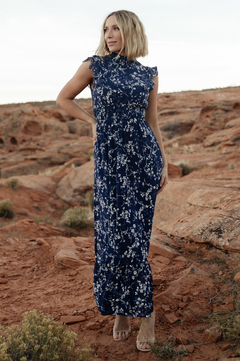 Kearny Ruffle Maxi Dress | Baltic Born Blue Floral