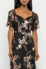 Karina Sequin Maxi Dress | Baltic Born Black + Gold