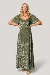 Everley Velvet Maxi Dress | Baltic Born Dark Sage