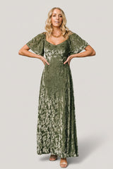 Everley Velvet Maxi Dress | Baltic Born Dark Sage