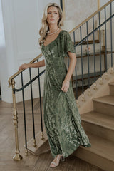 Everley Velvet Maxi Dress | Baltic Born Dark Sage