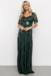 Karina Sequin Maxi Dress | Baltic Born Dark Green
