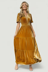 Artemis Velvet Maxi Dress | Baltic Born Dark Gold